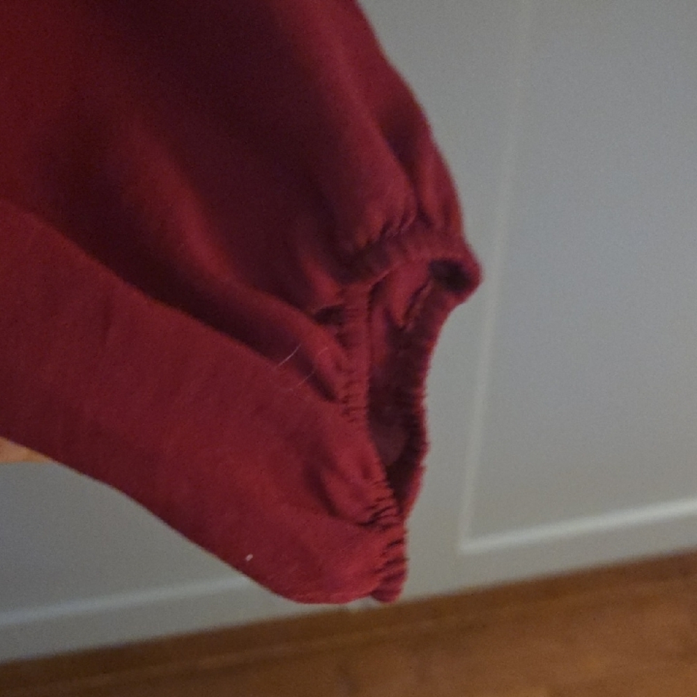 LOFT Deep Red Ruffle Blouse - Picture 4 of 6